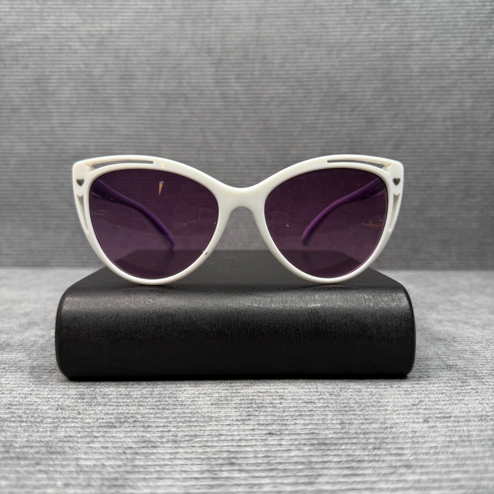 Perverse Knob Hill White Cat Eye Sunglasses Purple Striped Arm KNOB HILL-03-SNOB